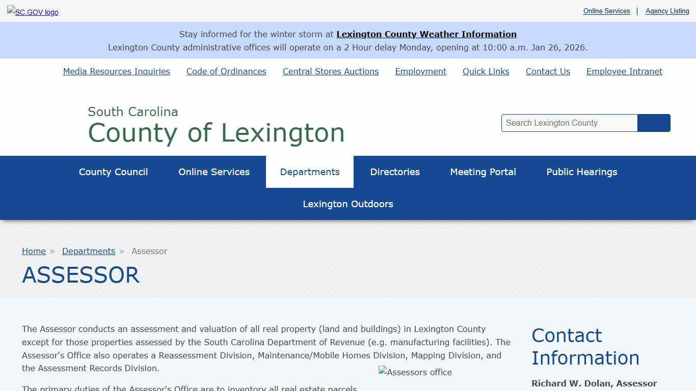 Assessor County of Lexington