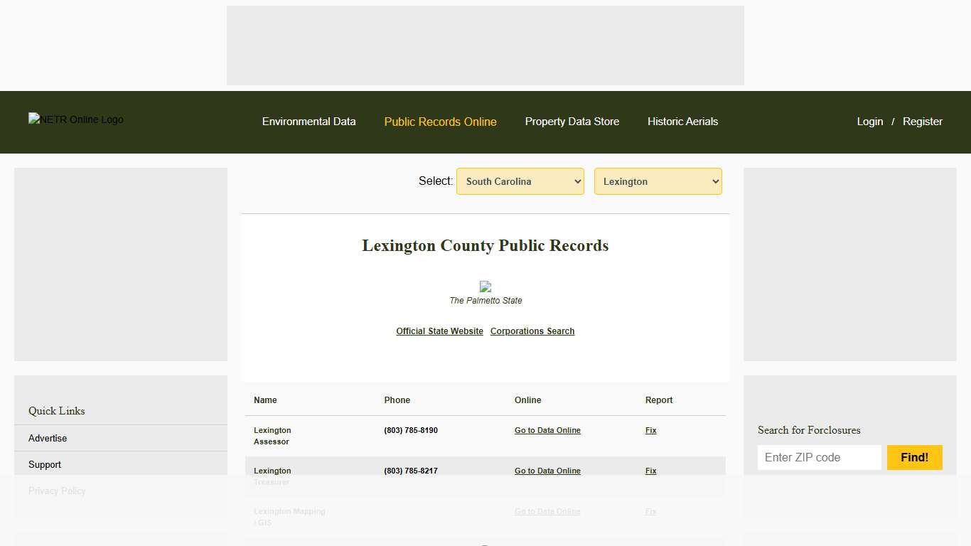 NETR Online • Lexington • Lexington Public Records, Search Lexington Records, Lexington Property Tax, South Carolina Property Search, South Carolina Assessor